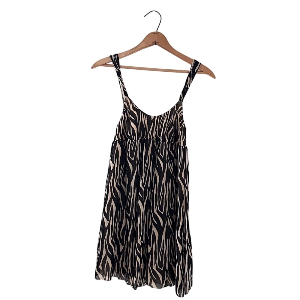 Cosabella Zebra Stripe Mesh Negligée - size Medium